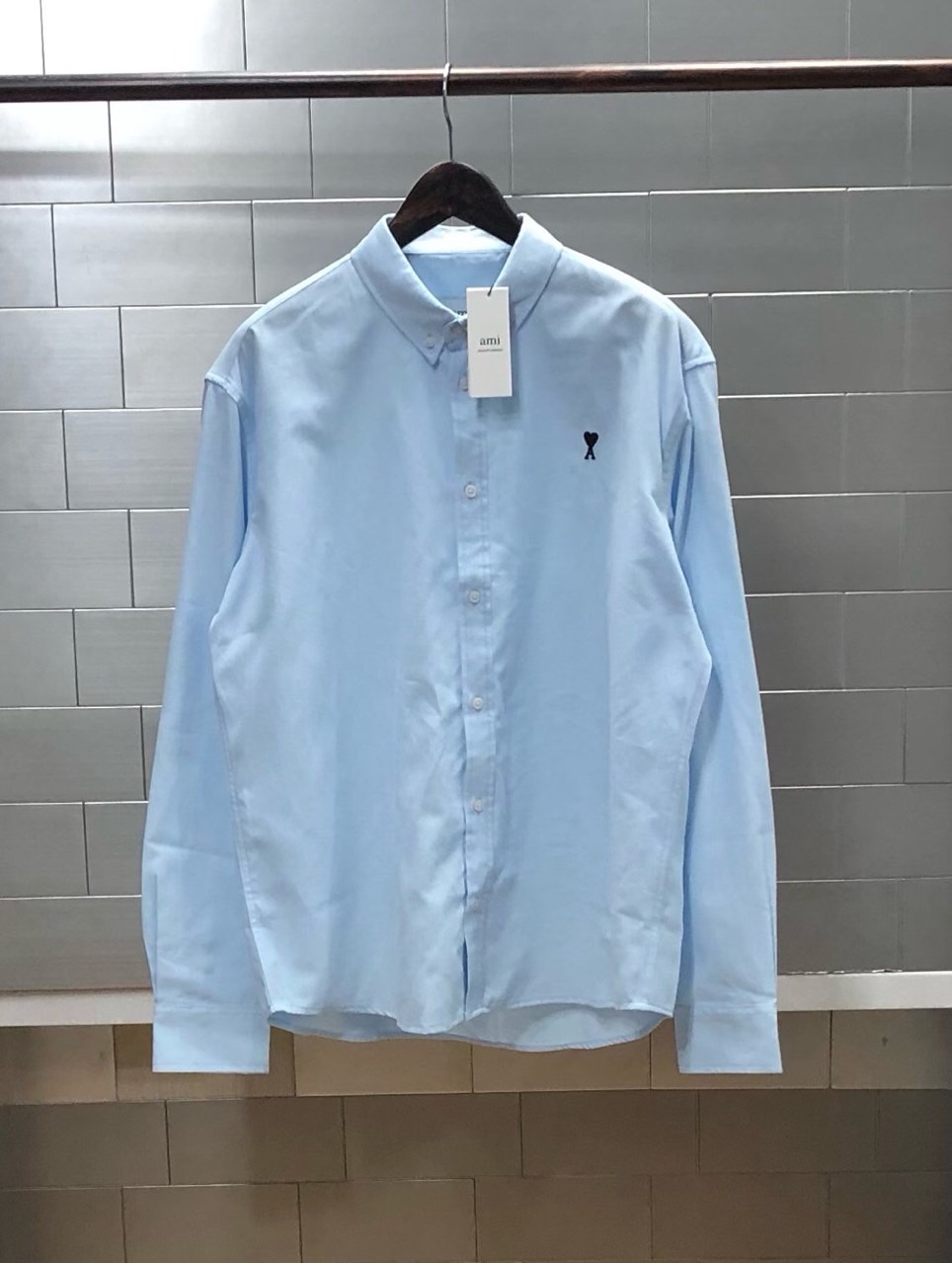 AM* 하트자수 옥스포드 셔츠