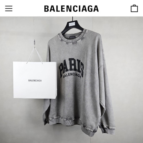 발렌시아가 파리 로고 피그먼트 오버핏 맨투맨