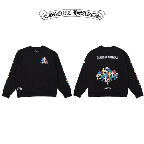 크*하* 멀티 컬러 크로스 맨투맨(블랙)