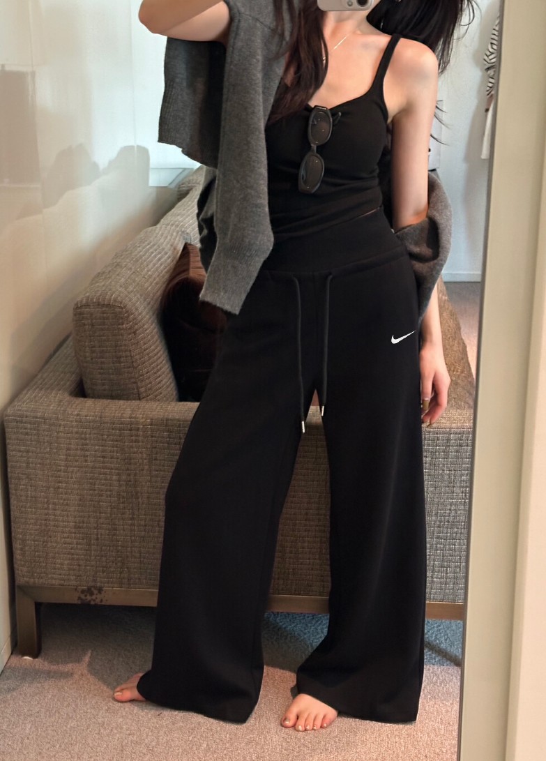 코르셋 와이드 밴딩 트레이닝팬츠