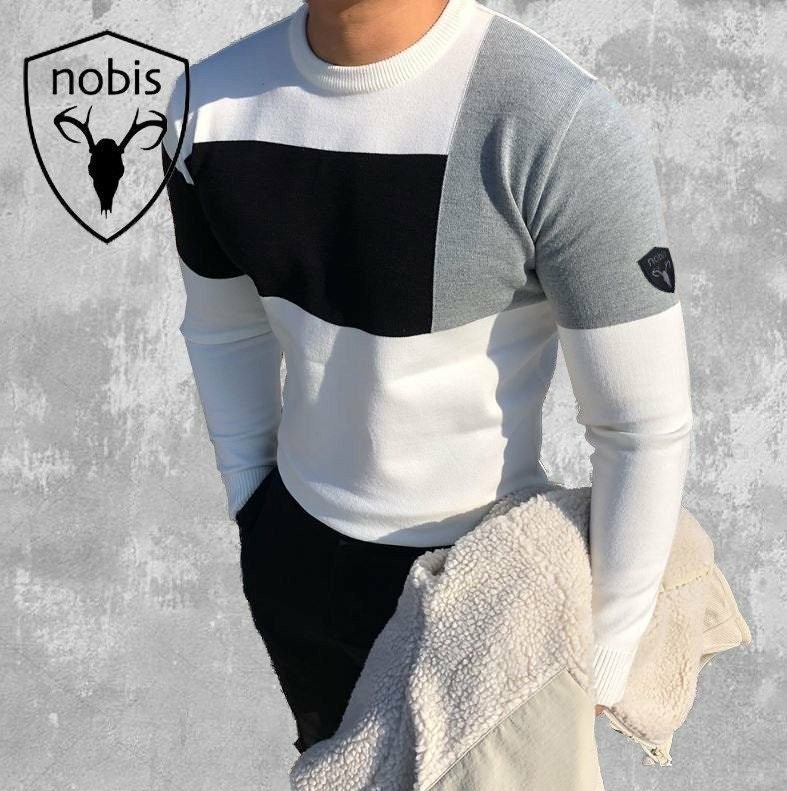 💕 노** 퍼즐 배색 니트