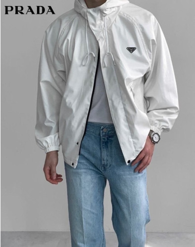 💕 프** 삼각 로고 브러쉬드 레더 후드자켓