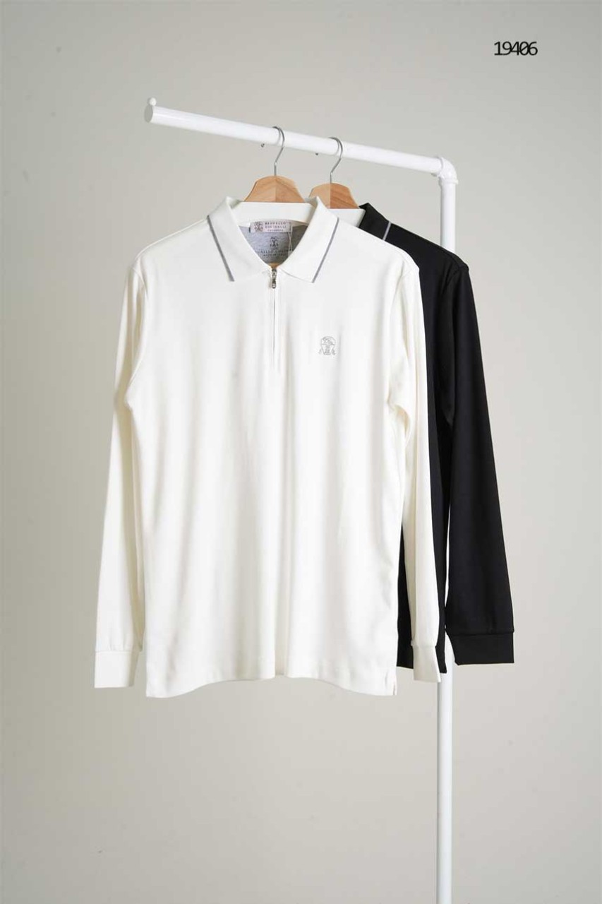 🔆 [LORO PIANA] 로로피아나 반집업 실키 카라티셔츠🔆