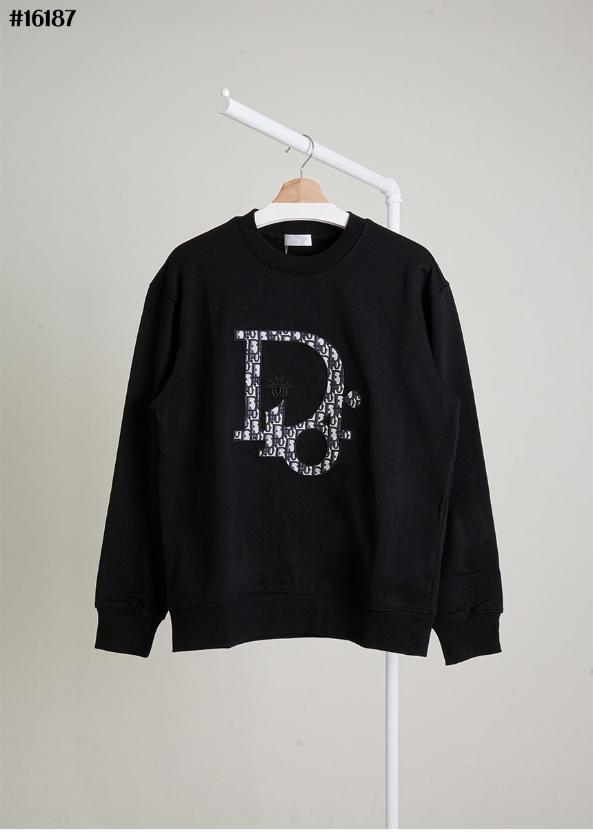 🔆 [DIOR] 크리스찬 디올 자수 오블리크 로고 코튼 저지 맨투맨 티셔츠 🔆