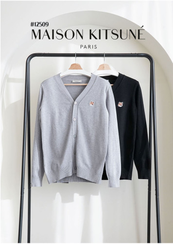 🔆 [MAISON KITSUNE] 메종키츠네 남성 스몰 폭스 헤드 브이넥 니트 가디건 🔆