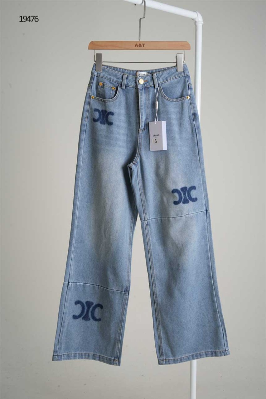 🔆 [CELINE] 셀린느 여성 트리오페 멀티로고 와이드 진 🔆