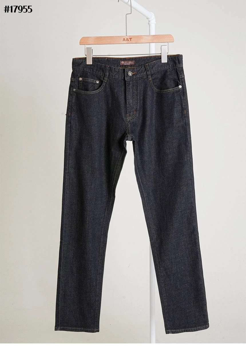 🔆 [Loro Piana] 로로피아나 빈티지 레더 패치 테이퍼드 핏 데님 팬츠 🔆