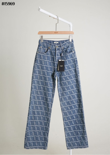 🔆 [FENDI] 팬디 여성 FF 패턴 와이드 데님 팬츠 🔆