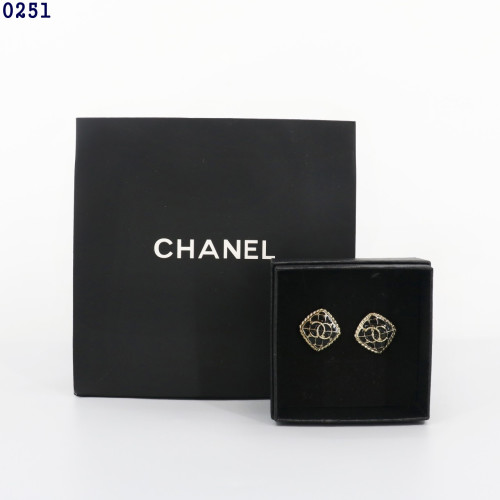 👹샤* CC로고 골드블랙 트위드 스퀘어 귀걸이👹