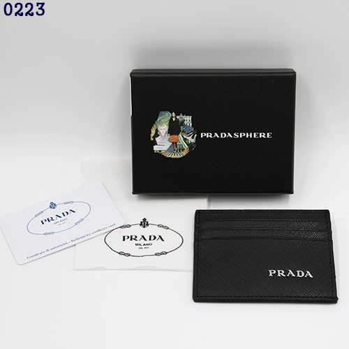 👹프*다 사피아노 실버 로고 레더 카드지갑👹