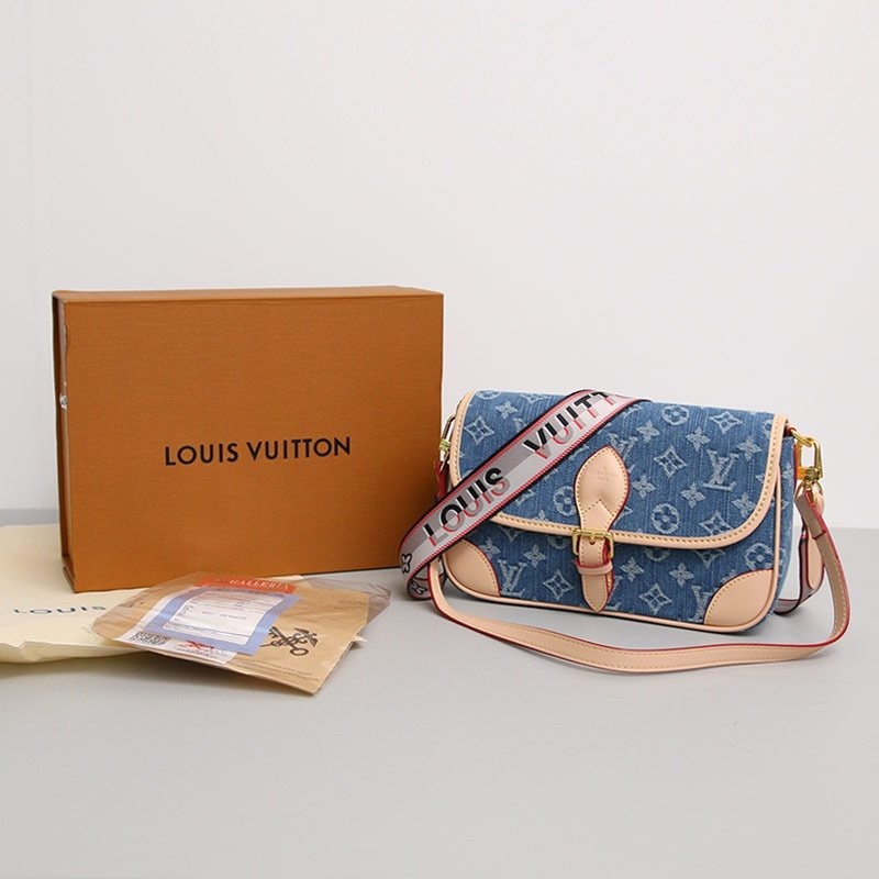 👹루*통 다이앤 모노그램 데님 숄더백👹