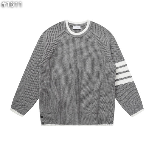 #톰브라운 4bar 울 배색 라운드 니트