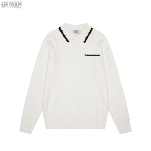 #에르메스 카라 배색 골지 니트