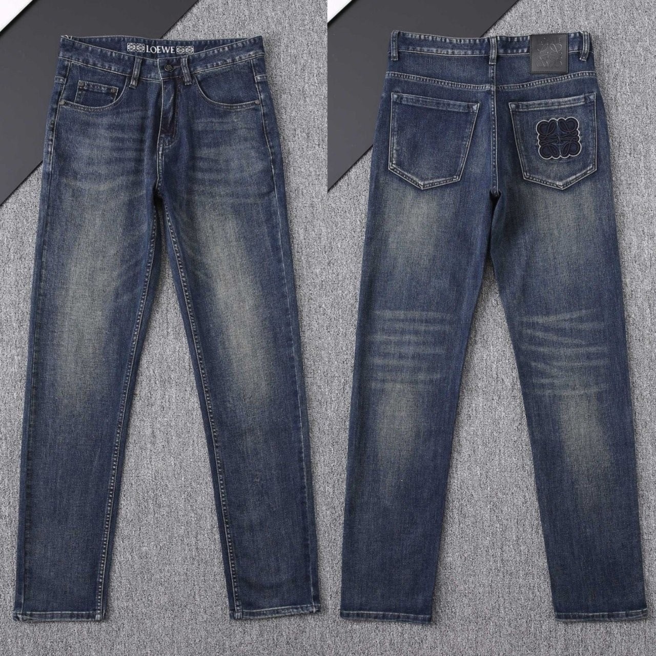 💕 로** 아나그램 로고자수 워싱스판 데님진➡️수입최고급