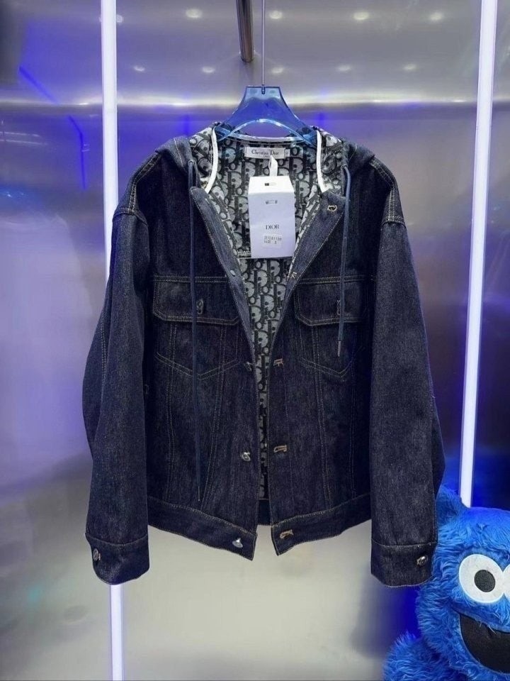 💕 디* 오블리크 데님 여성 후드자켓