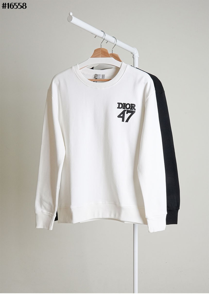 🔆 [DIOR] 크리스찬 디올 47 레더 패치 코튼 저지 맨투맨 풀오버 🔆