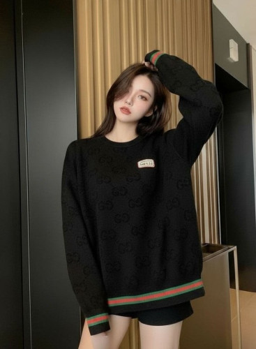 💕 구* 로고 패치 자카드 라운드 니트➡️수입최고급(남녀공용)