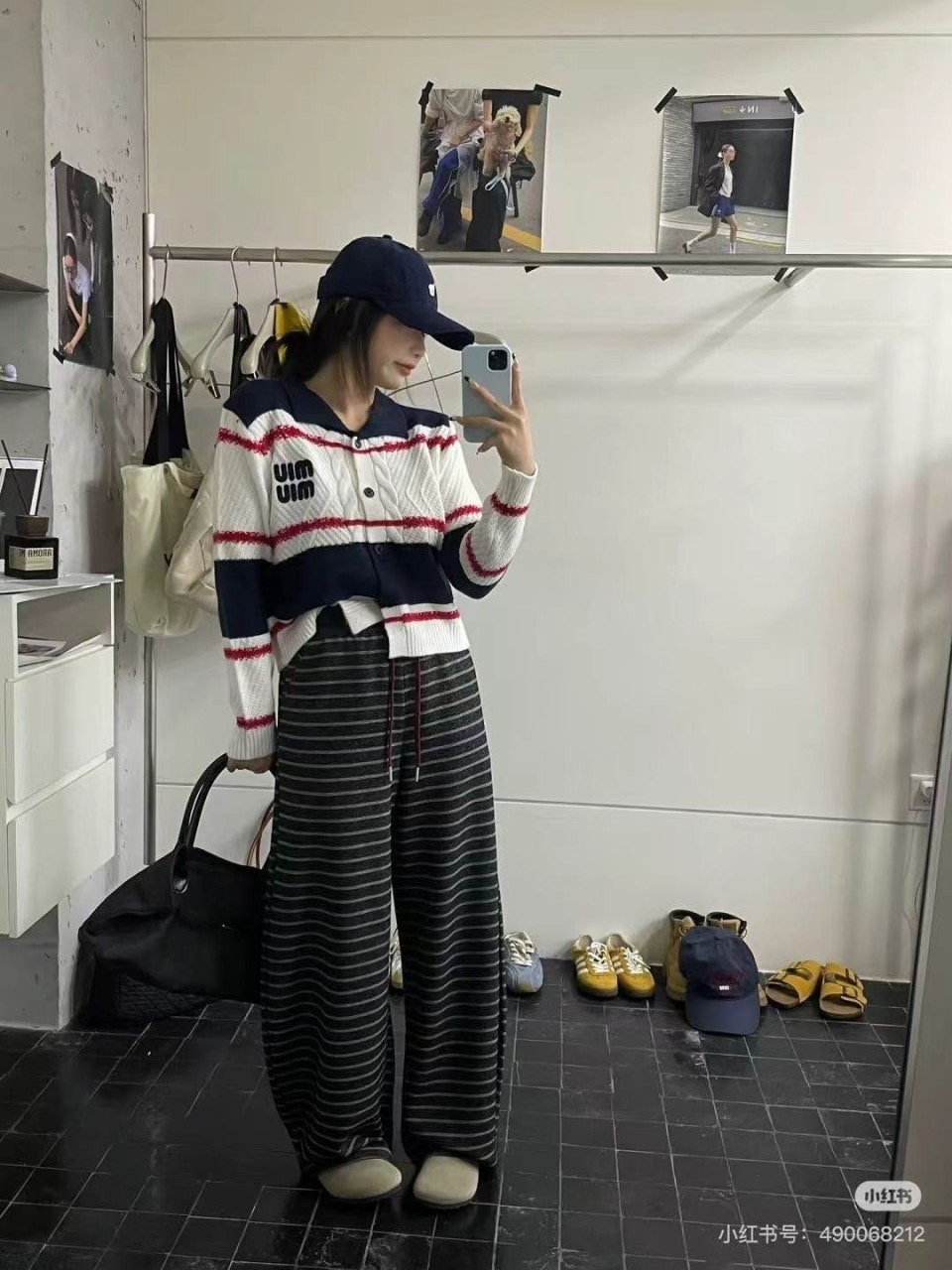 💕 미*** 카라 배색 가디건(두툼)