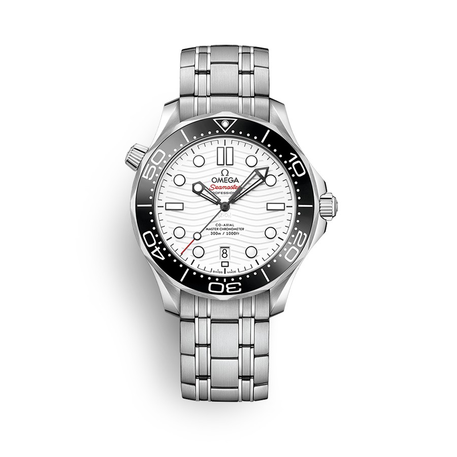 오메가 씨마스터 다이버 300M 코 액시얼 마스터 크로노미터 스틸 화이트