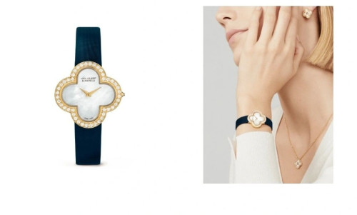 반 클리프 앤 아펠 알함브라 워치 골드 네이비