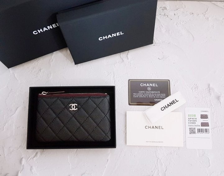 💕 샤* 고급 박스 캐비어 미니클러치 은장