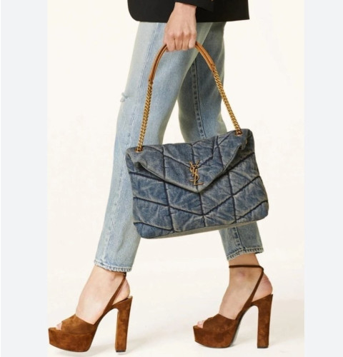 💕 생** 데님 퀄팅 푸퍼백