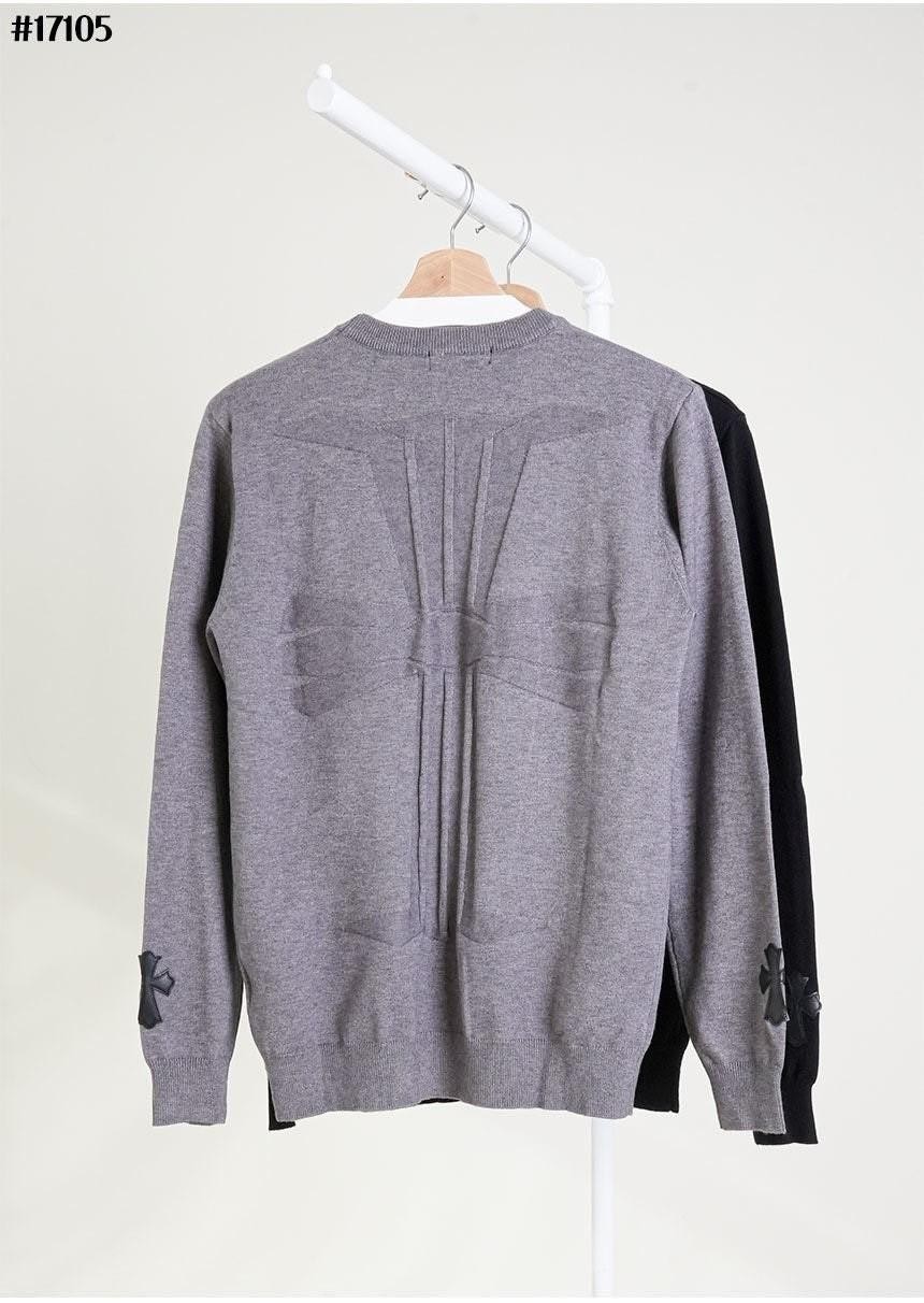 🔆 [Chrome Hearts] 크롬하츠 엠브로이드 백 로고 울 자카드 니트 풀오버 🔆