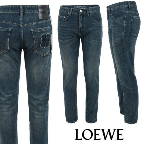 💕 로** 아나그램 블루 자수 슬림 일자진