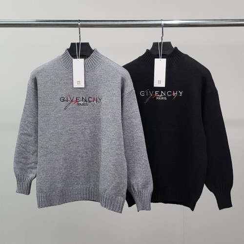 💕 지** 그라데이션 자수로고 울 반목 니트