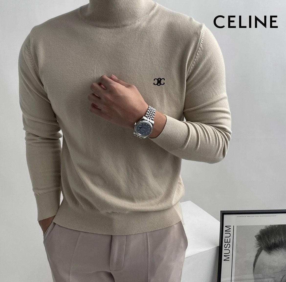 💕 셀** 캐시미어 반목 니트폴라