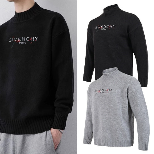 💕 지** 컬러자수 반목 니트