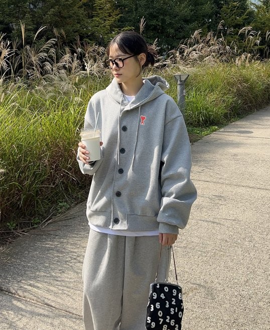 20429_AM 후드 단추 가디건