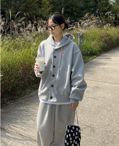 20429_AM 후드 단추 가디건