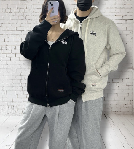 <스투시 기모 워크 후드 집업>