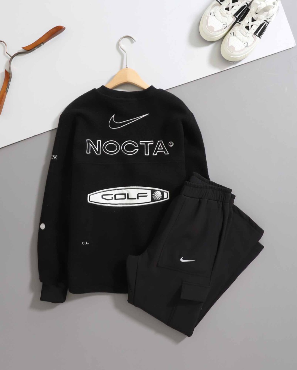 #나이키x녹타 [ N × NOCTA ] 수입 골프 플리스 크루넥 & 기모 팬츠 set 입고💢 #남성세트 #트레이닝셋