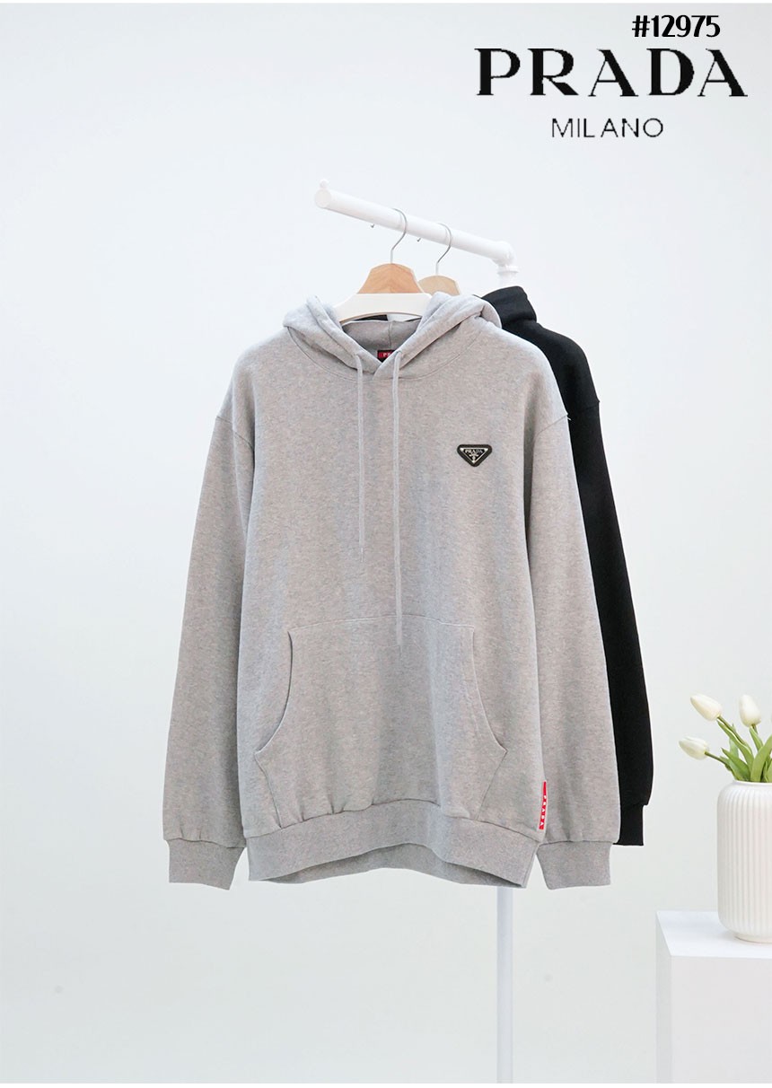 🔆 [PRADA] 프라다 남성 삼각 로고 스트링후드 티셔츠 🔆