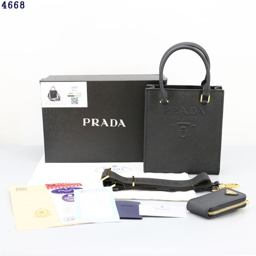 👹프라다 4668 각인로고 레더 토트 & 크로스백👹