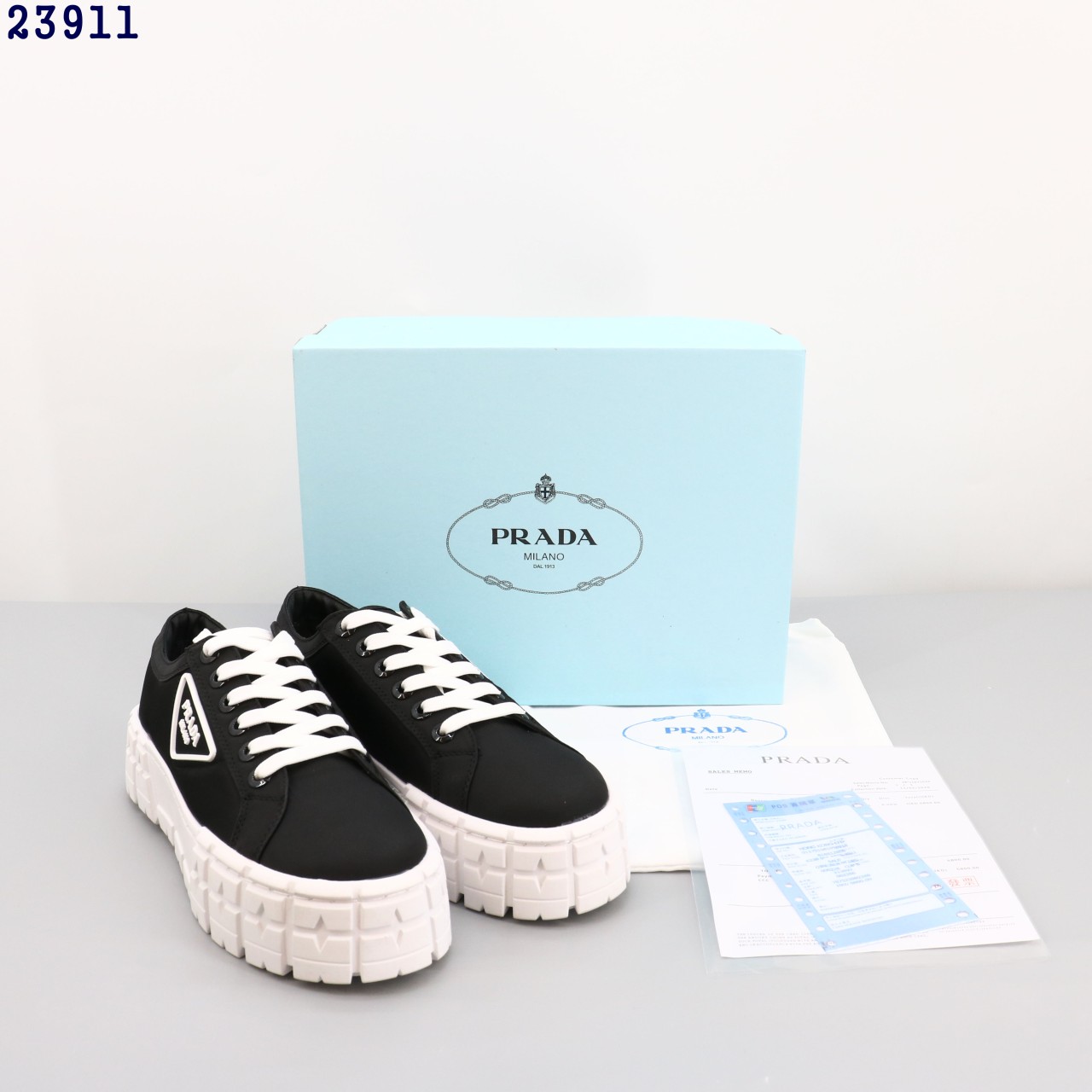 👹프라다 삼각로고 개버딘 휠 플랫폼 스니커즈👹