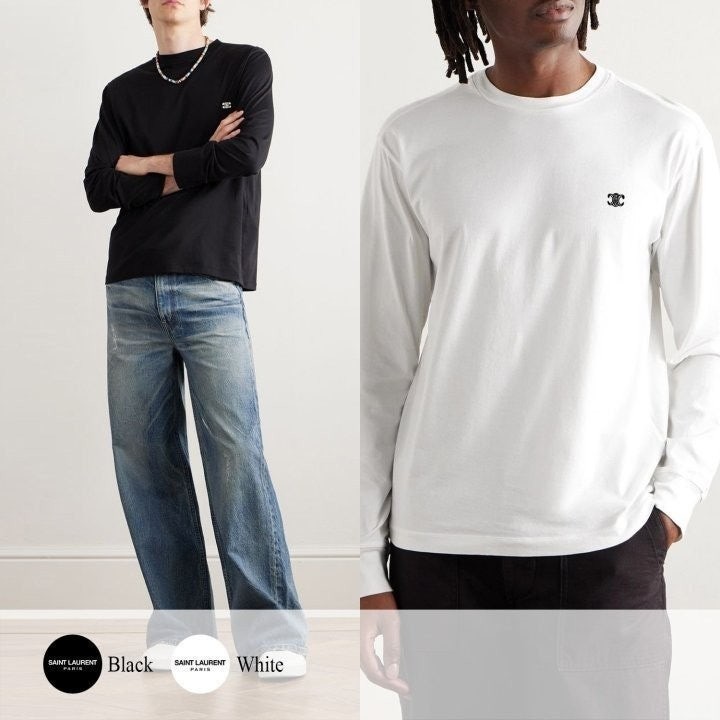 💕 셀** 트리옹프 자수 로고 긴팔 티셔츠