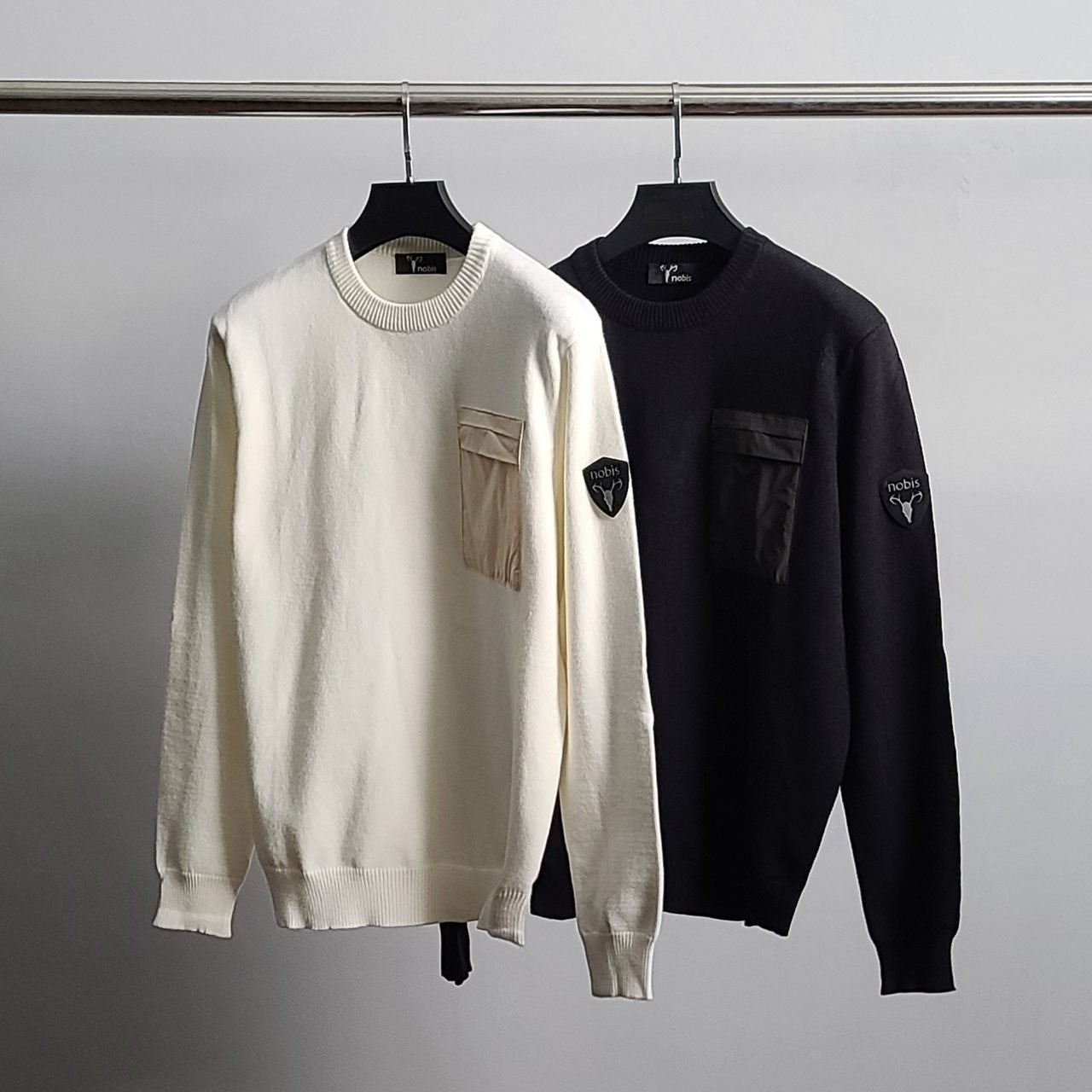 💕 노** 로고와펜 포켓 캐시미어 니트