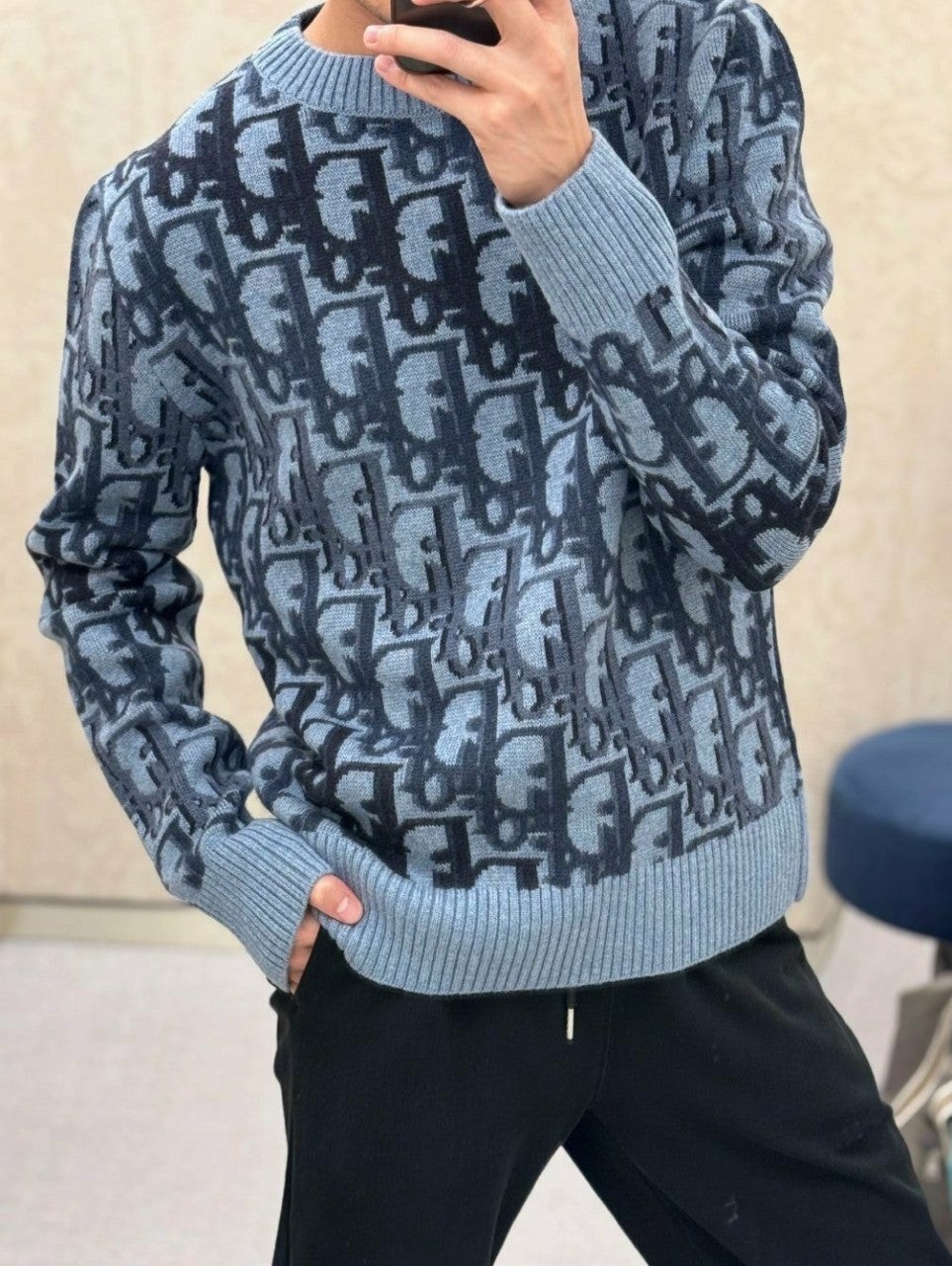 💕 디* 오블리크 패턴 울니트