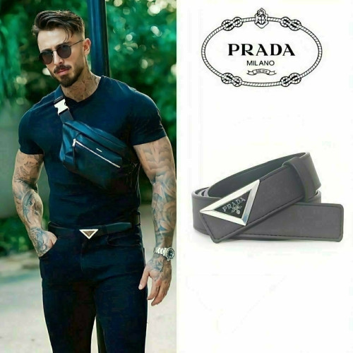 💕 프** 삼각로고 가죽 벨트