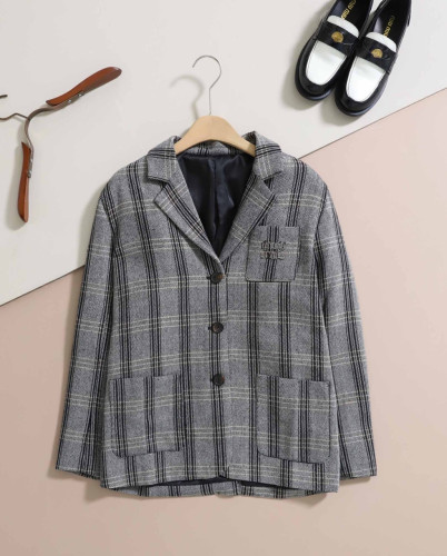 #미우미우 [ MIU ] 수입 싱글브레스트 체크 셰브론 재킷 입고💢 #여성상의 #자켓