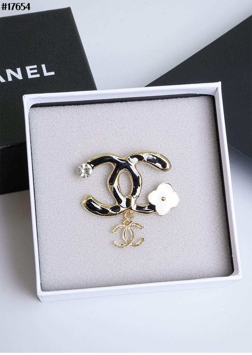 🔆 [CHANEL] 샤넬 CC 에나멜 크리스탈 블랙 골드 브로치 🔆