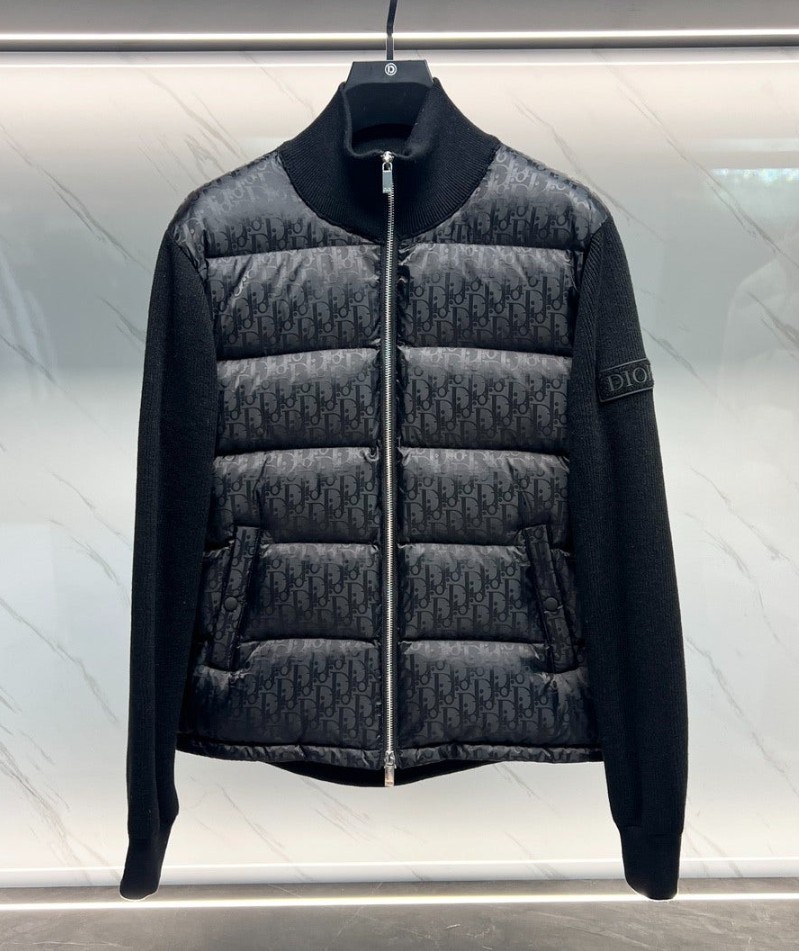 #디올 오블리크 자카드 패딩 집업 울 가디건