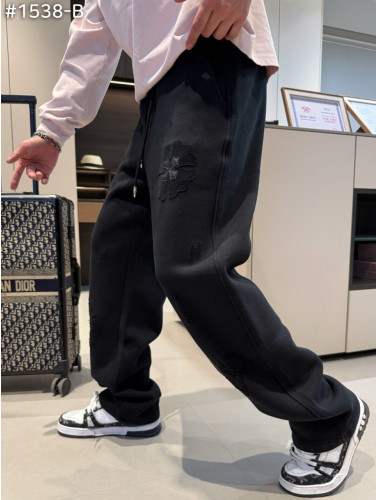 #크롬하츠 홀스슈 레더 크로스 스웻 팬츠