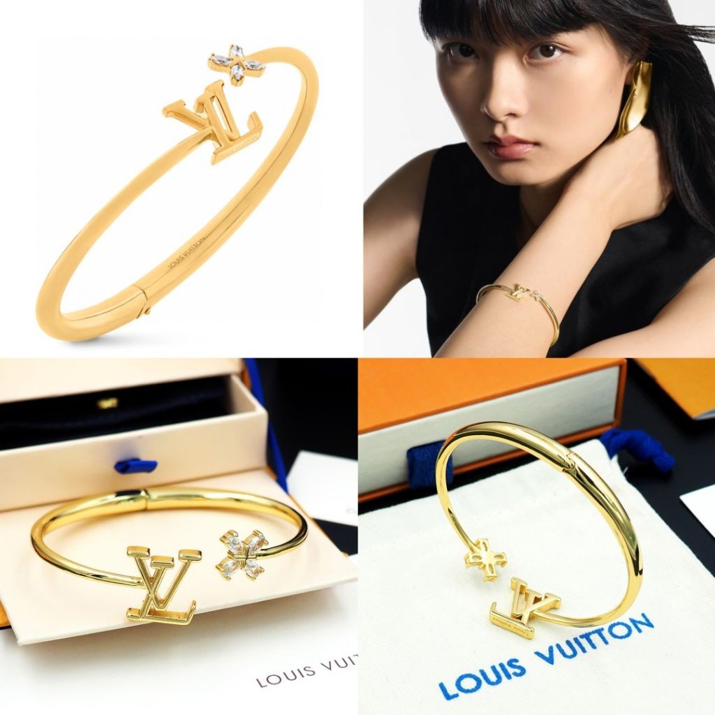 루이비통 이니셜 및 모노그램 플라워 골드