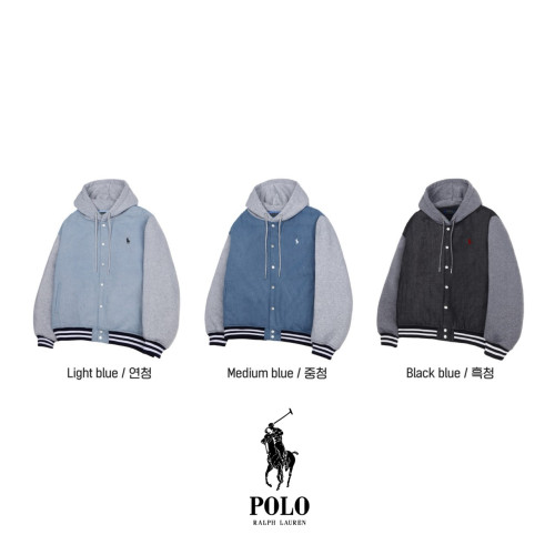 PL 후드 데님 패딩점퍼