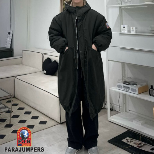 PJS 맥시 후드 롱야상 파카