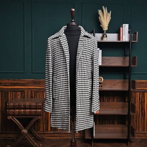 TB 하운드투스 체크 울 코트